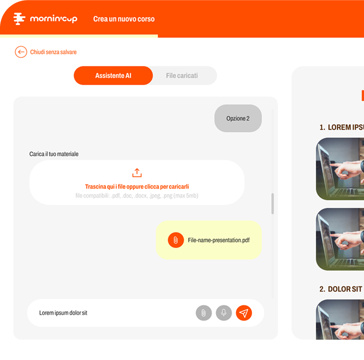 Course builder interface